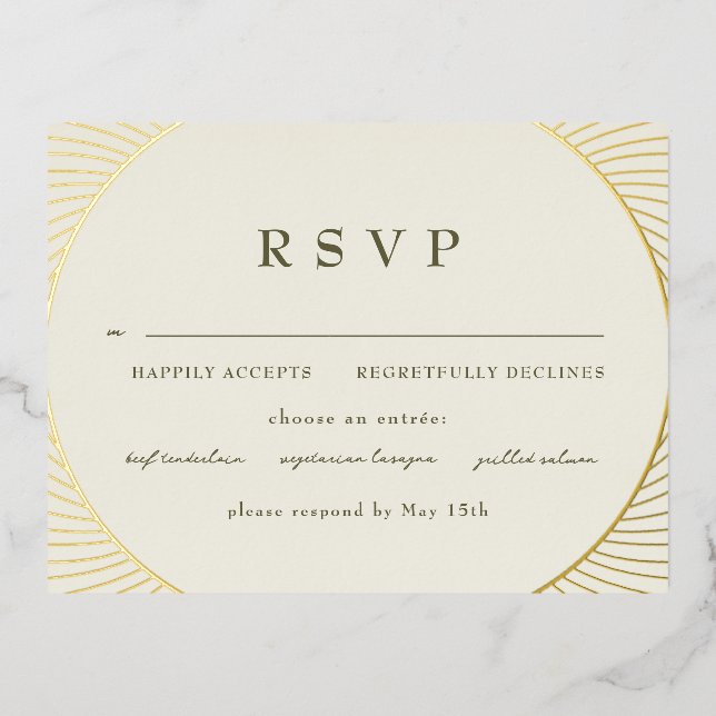 Gold Byzantine RSVP Foil Invitation Postcard (Front)