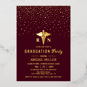 Gold caduceus burgundy Class Of 2026 graduation