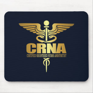Gold Caduceus (CRNA) Mouse Mat
