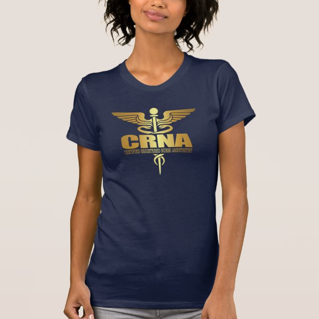 Gold Caduceus (CRNA) T-Shirt (Front)