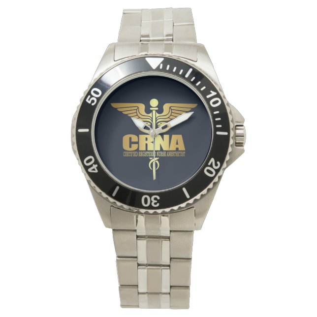 Gold Caduceus (CRNA) Watch (Front)