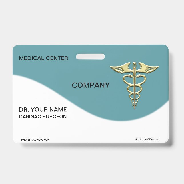 Gold Caduceus ID Badge (Front)
