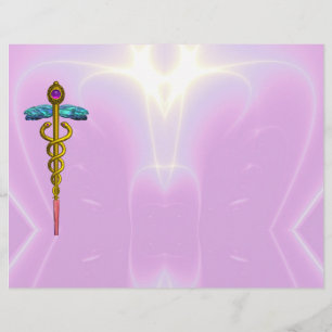 GOLD CADUCEUS MEDICAL SYMBOL