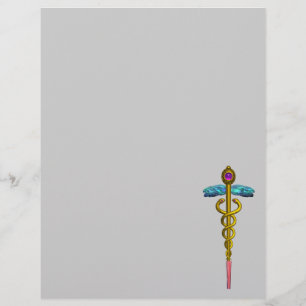 GOLD CADUCEUS MEDICAL SYMBOL