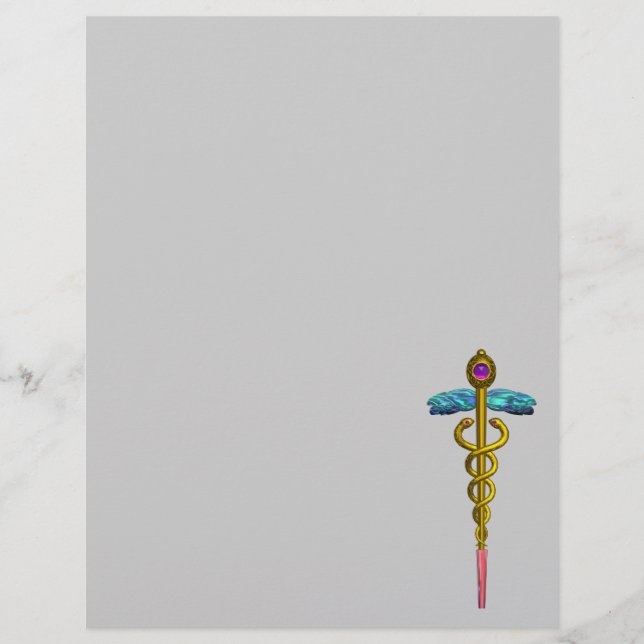 GOLD CADUCEUS MEDICAL SYMBOL (Front)