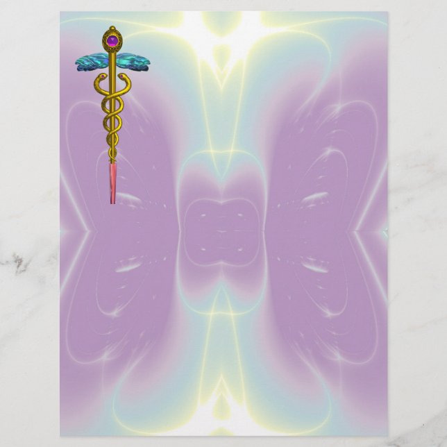 GOLD CADUCEUS MEDICAL SYMBOL (Front)