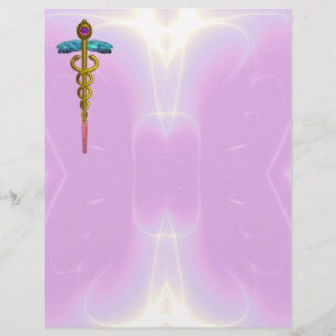 GOLD CADUCEUS MEDICAL SYMBOL