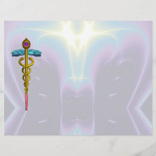 GOLD CADUCEUS MEDICAL SYMBOL