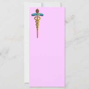 GOLD CADUCEUS Medical Symbol Pınk Purple Green