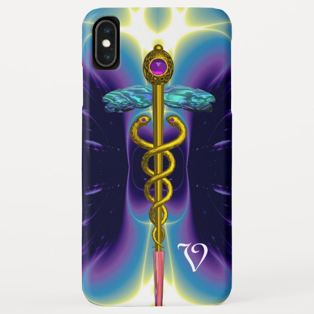 GOLD CADUCEUS MONOGRAM Case-Mate iPhone CASE (Back)