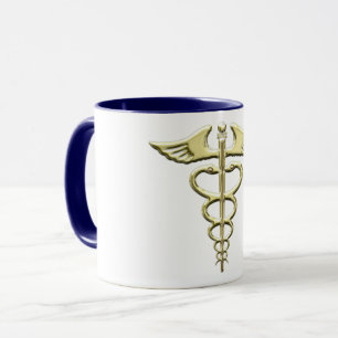 Gold Caduceus Mug