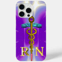 GOLD CADUCEUS REGISTERED NURSE SYMBOL Purple
