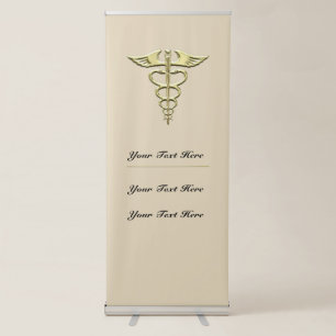 Gold Caduceus Retractable Banner