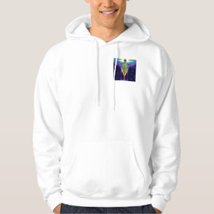 GOLD CADUCEUS VETERINARY SYMBOL,Purple Blue Waves Hoodie