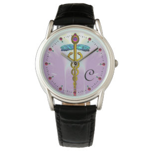 GOLD CADUCEUS WITH CELTIC KNOTS MONOGRAM Lilac Watch