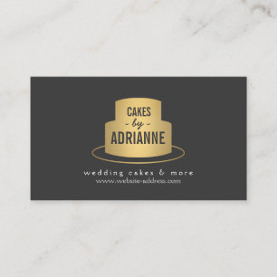 Gold Cake Logo II for Bakery, Cafe, Chef Business Card