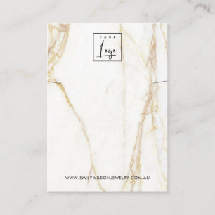 GOLD CALACATTA MARBLE NECKLACE BRACELET DISPLAY BUSINESS CARD