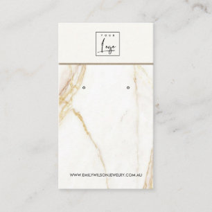 GOLD CALACATTA MARBLE STUD EARRING DISPLAY CARD