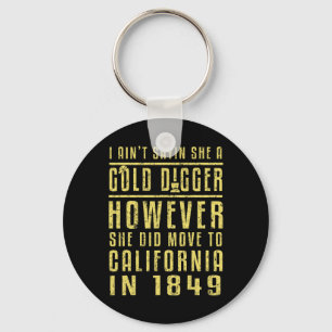 Gold California Rush Black History Gift Political Key Ring