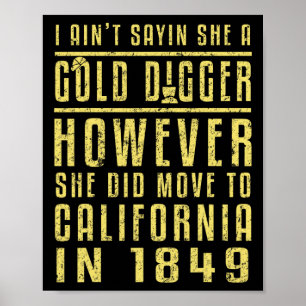 Gold California Rush Black History Gift Political  Poster