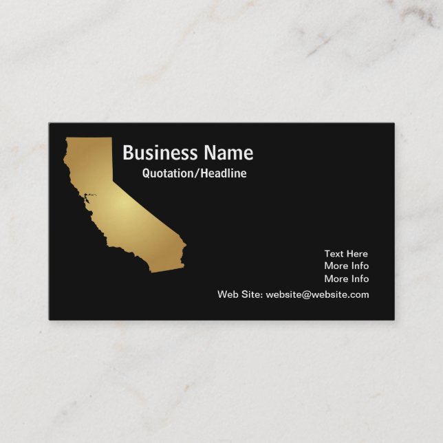 Gold California State Business Card (Front)
