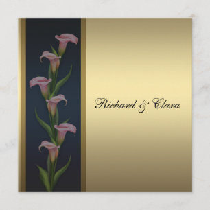 Gold Calla Lily 50th Golden Anniversary Invitation