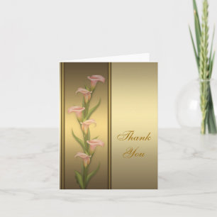 Gold Calla Lily Thank You Card