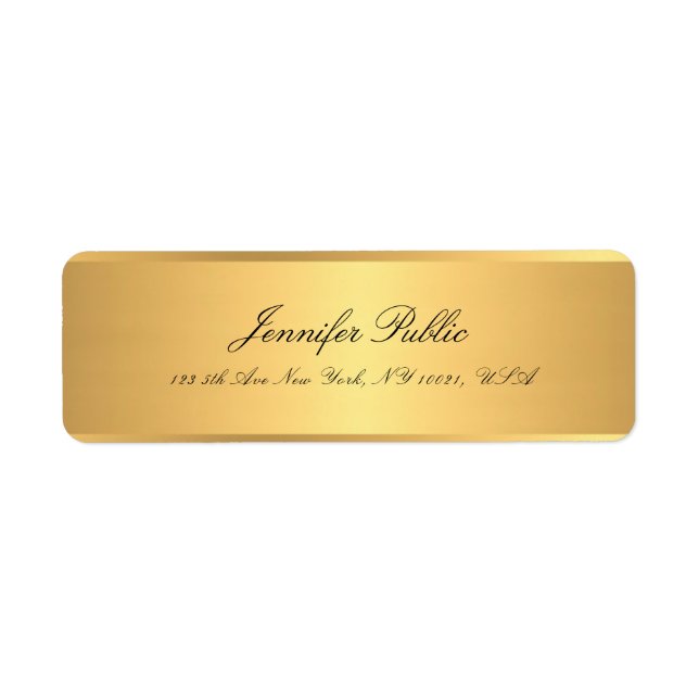 Gold Calligraphed Script Name Professional Elegant (Front)