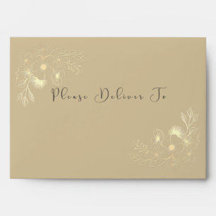 Gold Calligraphy 5x7 Envelope