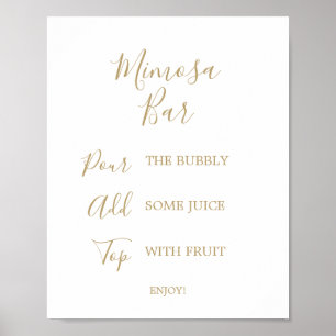Gold Calligraphy Bridal Mimosa Bar Sign