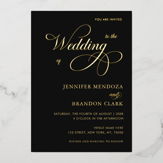 Gold Calligraphy Classic All in One Wedding Real (Front)