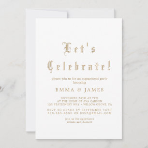 Gold Calligraphy Elegant Party  Invitation