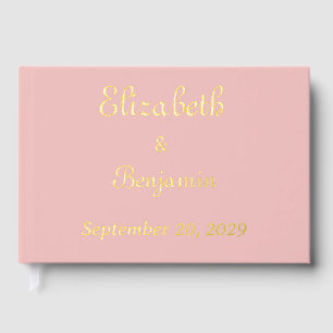 Gold Calligraphy Elegant Wedding Foil Guest Book