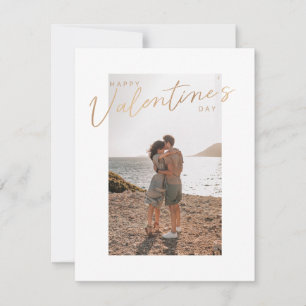Gold Calligraphy Love Photo Valentine’s Day Holiday Card