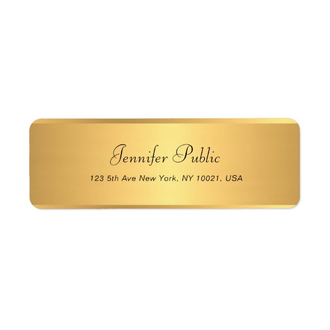 Gold Calligraphy Name Text Professional Modern (Front)