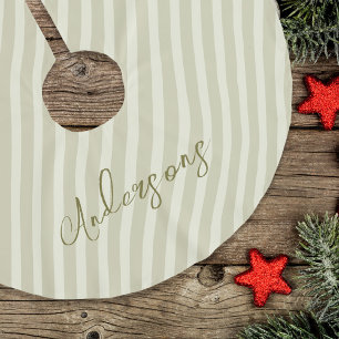 Gold Calligraphy Script Christmas Brushed Polyester Tree Skirt