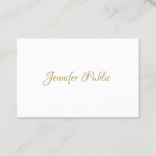 Gold Calligraphy Script Elegant Minimalist Trendy Business Card