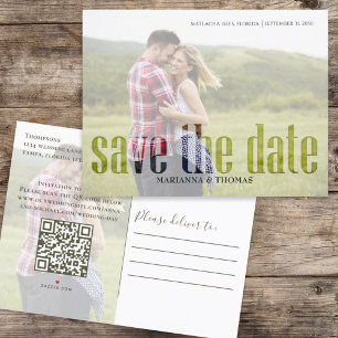 Gold Calligraphy Script Photo QR Code Budget Announcement Postcard