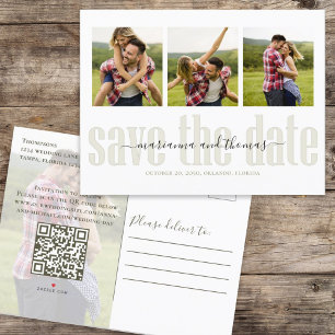 Gold Calligraphy Script Photo QR Code Budget Announcement Postcard