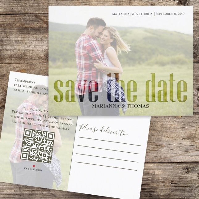 Gold Calligraphy Script Photo QR Code Budget   Announcement Postcard (Creator Uploaded)