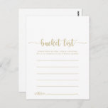 Gold Calligraphy Simple Bucket List Cards<br><div class="desc">These gold calligraphy simple bucket list cards are the perfect activity for a simple wedding reception or bridal shower. The simple and elegant design features classic and fancy script typography in gold. Change the wording to suit any life event. Bucket list sign is sold separately.</div>