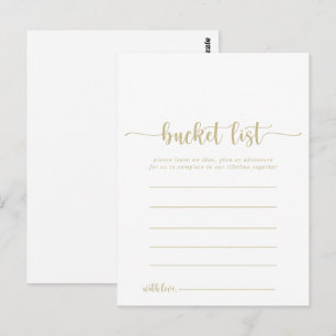 Gold Calligraphy Simple Bucket List Cards