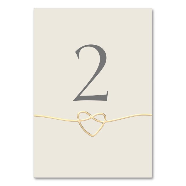 Gold Calligraphy Table Number (Front)