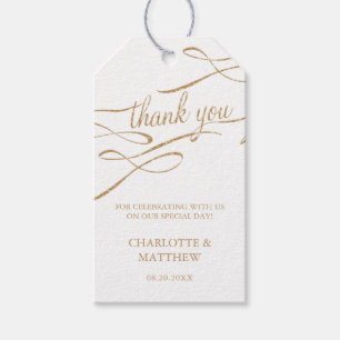 Gold Calligraphy Thank You Favour Tags