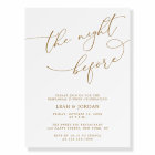 Gold Calligraphy The Night Before Rehearsal Dinner