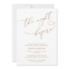 Gold Calligraphy The Night Before Rehearsal Dinner