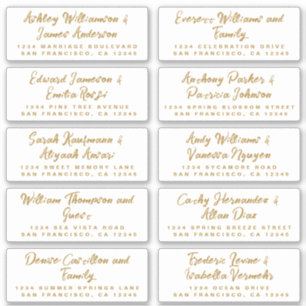 Gold Calligraphy Wedding Guest Address Labels