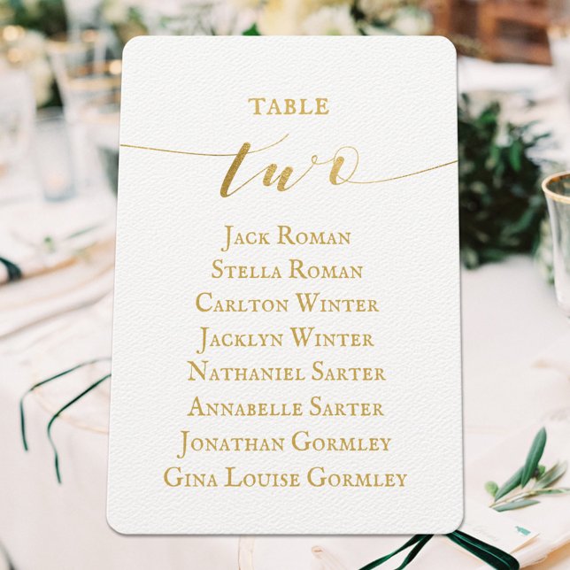 Gold Calligraphy Wedding Seating Card (Creator Uploaded)