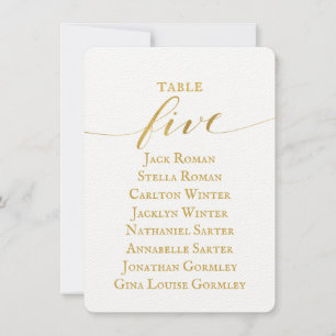 Gold Calligraphy Wedding Seating Chart Card