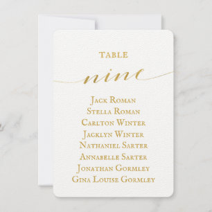 Gold Calligraphy Wedding Seating Chart Card
